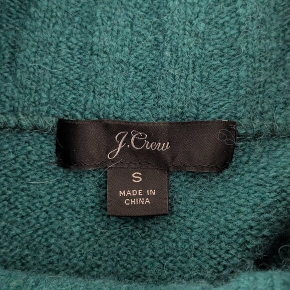 J. Crew Sweater Women's Small Emerald Green Mock Neck Supersoft Yarn Wool #J6366 - Picture 5 of 16